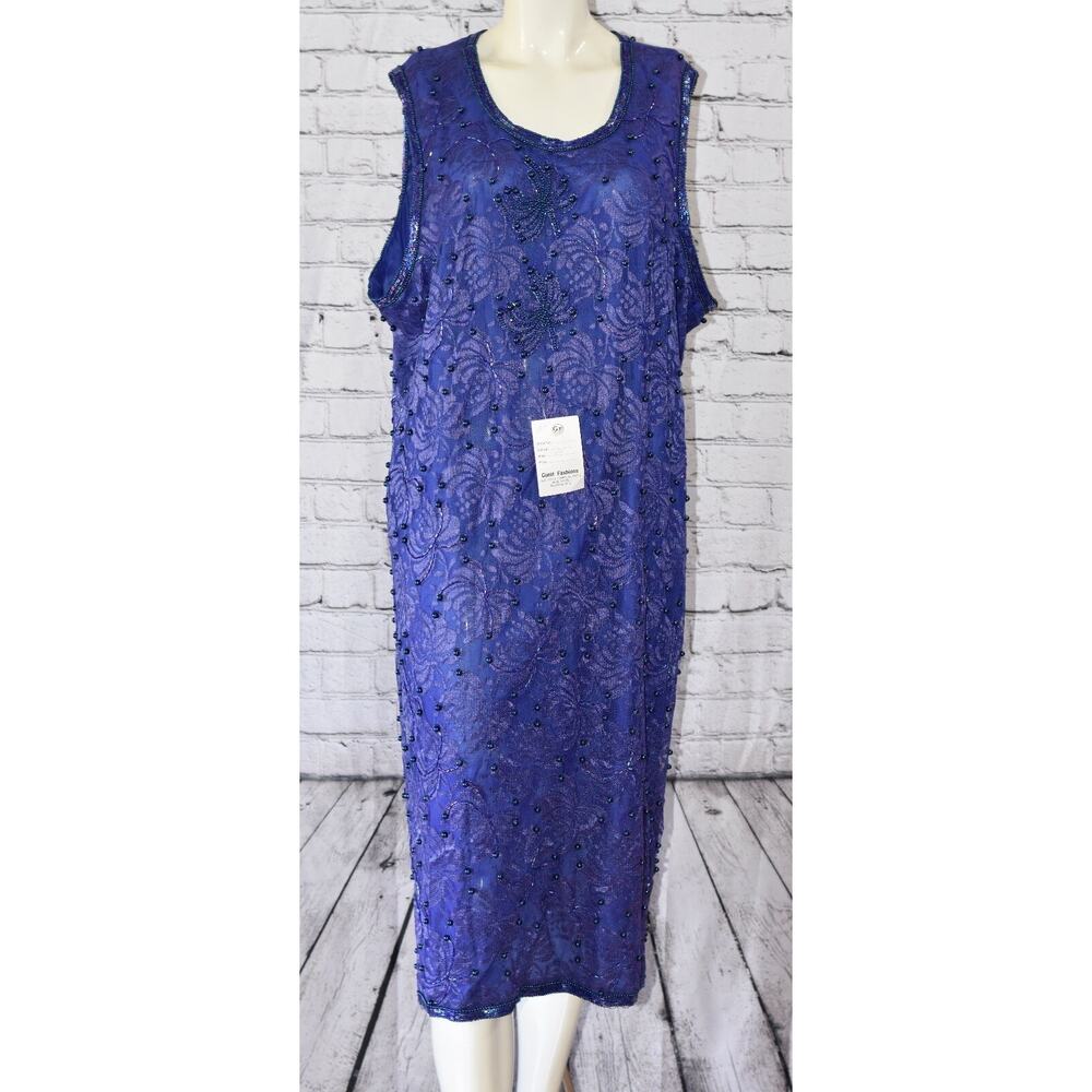 GUNIT Fashions Sequined & Beaded Cocktail Party Evening Dress Size 4XL NEW!!! - Picture 2 of 9